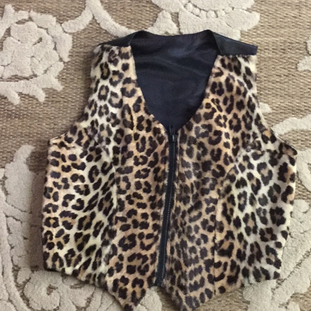 Vintage  Leopard Zipper Vest